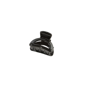 Glossy black macaron hair claw clip with strong resin teeth on a plain white background