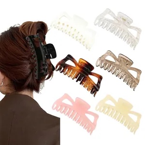 Grande Pinza per Capelli Donna Antiscivolo Presa Forte Molletta Minimalista Accessorio in Resina Lucida per Capelli Folti