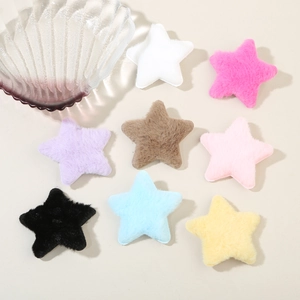 Plush star hair clips in 8 colors including pink and purple for women and girls