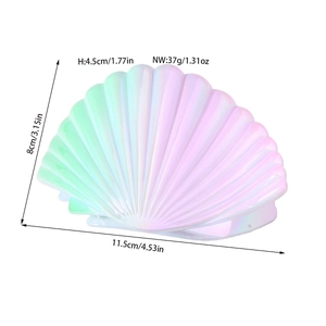 Flat shell hair claw clip with 11.5cm length and pearlescent pink green gradient finish