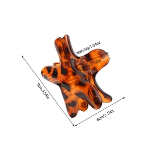 Elegant tortoise shell starfish hair claw clip for thick hair, 9cm size with metal spring