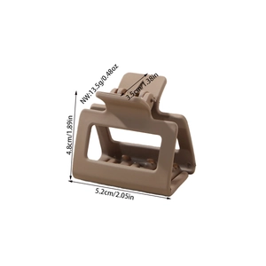 Detailed technical drawing of matte brown square claw clip with dimensions 5.2cm x 4.8cm