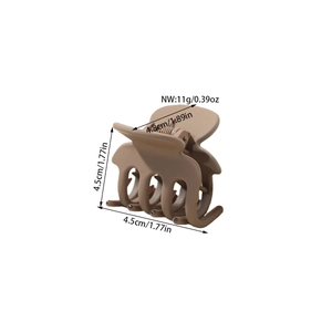 Brown matte claw clip dimensions showing size 4.8cm and 11g weight for hair accessories