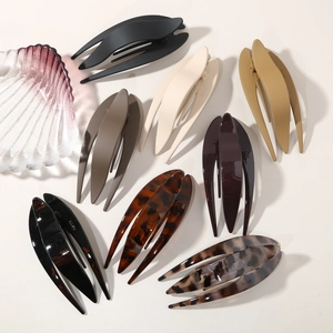8-piece set of fish-tail hair clips in assorted matte and tortoiseshell finishes
