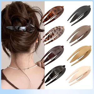 Large French Style Fish Tail Hair Claw Clip Matte Glossy PS Plastic Hair Accessories For Women Thick Hair Styling