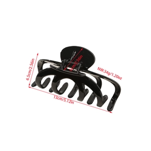 Glossy black pumpkin shark hair clip with dimensions 13cm length for women hairstyles