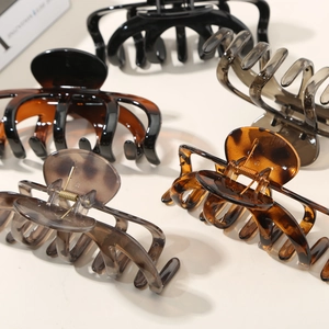 Elegant pumpkin shaped hair claw clips in tortoiseshell and solid colors for thick hair