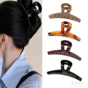 Grande Pince à Cheveux en Résine Polie Élégante Minimaliste Pince Crabe Styling Accessoires de Cheveux Quotidiens Femme