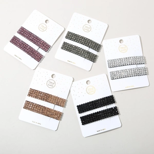 Sparkling rhinestone hair clip set with 10 pieces in five elegant colors for women