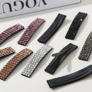 Sparkling rhinestone hair clip set in multiple colors for stylish side bangs styling
