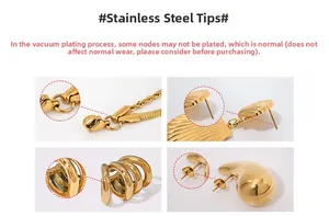Detail of gold-plated stainless steel jewelry showcasing vacuum plating quality and lobster clasp