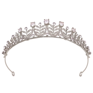 Elegant Alloy Zircon Bridal Crown Rhinestone Tiara Leaf Design For Wedding Party Banquet Headwear Hair Accessories