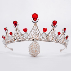 Luxueuse Couronne de Mariée Style Européen Diadème Fait Main Cristal Strass Accessoires Cheveux Mariage pour Femme Bijoux