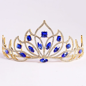 Luxurious Baroque Alloy Flower Bridal Crown Rhinestone Crystal Tiara Wedding Dress Accessories Party Headpiece For Women