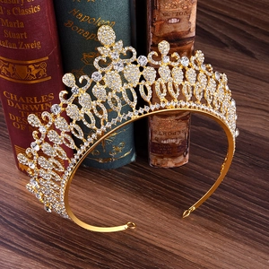 Luxury Baroque Bridal Crown Alloy Rhinestone Tiara Vintage Wedding Headpiece For Women Queen Princess Hair Accessories