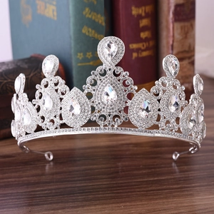 Vintage Baroque Alloy Rhinestone Crystal Wedding Crown Bridal Headwear For Women Party Anniversary Pageant Tiara Accessories