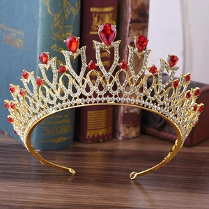 Elegant Alloy Rhinestone Bridal Crown Tiara For Women Sweet Princess Water Drop Crystal Wedding Birthday Party Hair Jewelry Accessory