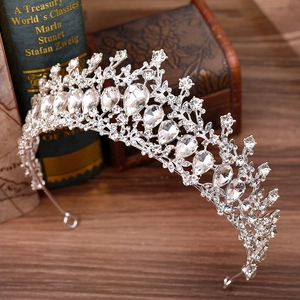 Diadème de Mariée Luxueux en Alliage de Strass Style Doux Princesse Coréenne Accessoire de Cheveux de Mariage Couronne de Cristal Baroque Femme