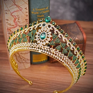 Elegant Alloy Rhinestone Bridal Crown Vintage Baroque Tiara Women Wedding Party Banquet Floral Geometric Hair Jewelry Headpiece