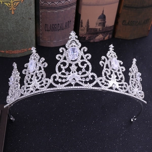 Luxurious Alloy Zirconia Bridal Crown Vintage Rhinestone Wedding Hair Accessories For Women Birthday Party Tiara Hair Jewelry