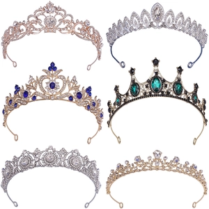 Baroque Vintage Alloy Rhinestone Bridal Tiara Crown Elegant Wedding Hair Accessories For Women Pageant Party Headpiece