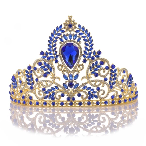 Barock Vintage Luxus Gold Silber Legierung Strass Kristall Braut Krone Tiara Für Hochzeit Bankett Party Damen Schmuck Kopfschmuck