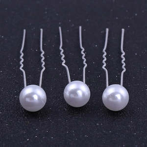 Élégantes Épingles à Cheveux en Forme de U avec Fausse Künstliche Perle Blanche Pics à Cheveux en Métal pour Femme Mariage Mariée Fête Bijoux