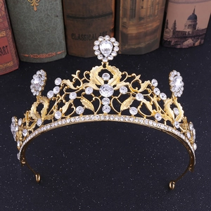 Couronne de Mariée Vintage en Alliage avec Strass en Forme de Feuille pour Mariage Anniversaire Bijoux de Tête Cristal
