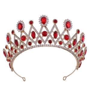Couronne de Mariée Vintage Baroque Géométrique en Alliage Strass Diadème de Mariage de Luxe Accessoires de Cheveux en Cristal Femme