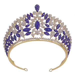 Luxurious Vintage Alloy Rhinestone Bridal Crown Tiara For Wedding Pageant Performance Elegant Women Hair Accessories Headpiece