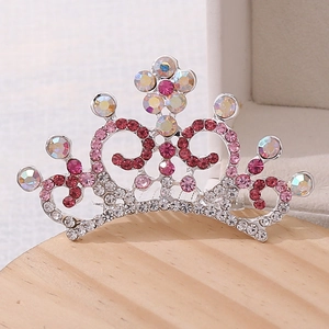 Peigne à Cheveux Couronne en Alliage avec Strass pour Filles Princesse Anniversaire Fête Spectacle Accessoires de Cheveux Diadème Bijoux Cadeau