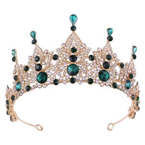 Baroque Retro Alloy Crystal Bridal Crown Rhinestone Wedding Tiara Palace Style Women Hair Jewelry For Pageant Party Birthday