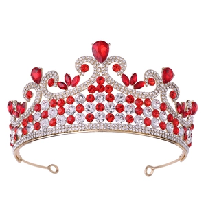 Couronne de Mariée de Luxe en Alliage Strass Diadème en Cristal Vintage pour Mariage Fête Anniversaire Accessoires Cheveux Femme