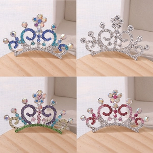 Lot de peignes à cheveux diadème en cristal pour filles en quatre variantes colorées
