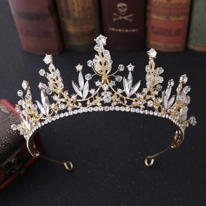 Handgefertigte Barock Strass Kristall Brautkrone Tiara Hochzeit Haarschmuck Geburtstag Party Stirnband Für Damen Schmuck