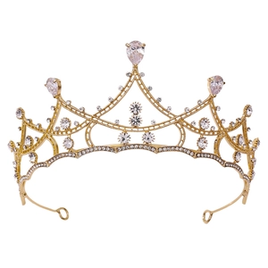 Luxueuse Couronne De Mariage En Alliage Zirconia Femme Élégante Tiare Strass Accessoires Cheveux Mariée Bijoux Fête Banquet