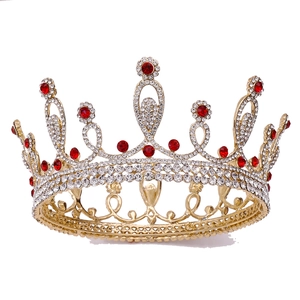 Baroque Luxurious Alloy Rhinestone Bridal Crown Tiara For Wedding Birthday Party Princess Hair Accessories Women Jewelry