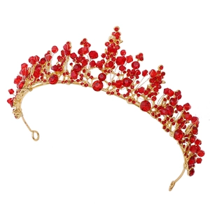 Luxurious Korean Style Bridal Crown Tiara For Wedding Banquet Women Handmade Beaded Alloy Rhinestone Headpiece Elegant Hair Jewelry