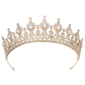 Elegant Alloy Zirconia Bridal Crown Tiara For Wedding Luxury Rhinestone Princess Headpiece Wedding Party Jewelry Hair Accessories