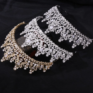 Elegant bridal tiaras with 3A zircon stones and vintage floral patterns in gold and silver