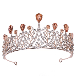 Barock Legierung Kristall Strass Hochzeit Krone Für Damen Luxus Braut Tiara Für Geburtstag Party Festzug Haarschmuck