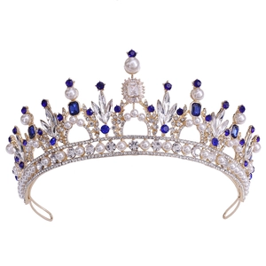 Luxueuse Couronne de Mariée Baroque Strass Zircone Coiffe Alliage Künstliche Perle Diadème pour Mariage Banquet Fête Accessoires Cheveux Femmes