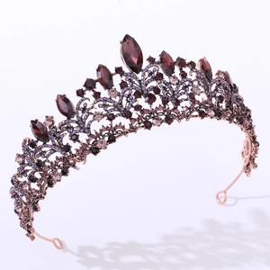 Barock Krone Tiara Legierung Kristall Strass Vintage Braut Kopfschmuck Hochzeit Party Zubehör Damen Haarschmuck