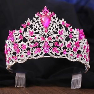 Luxurious Baroque Style Bridal Crown Tiara Adorned With Rhinestones And Crystals Wedding Party Hair Accessories For Women Jewelry