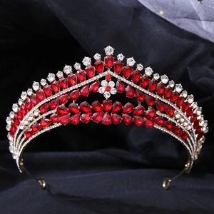 Couronne de Mariée de Luxe en Cristal Baroque Tiara pour Mariage Fête Bijoux en Alliage Strass Accessoire de Coiffure Or Argent