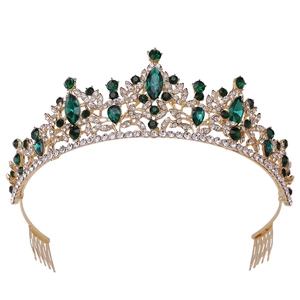 Vintage Alloy Crystal Rhinestone Bridal Tiara Crown With Hair Combs For Wedding Party Women Elegant Hair Accessories