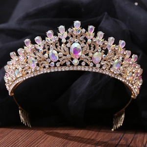 Baroque Leaf Bridal Crown Headband Gold Silver Plated Crystal Rhinestone Hair Accessories For Wedding Party Women Jewelry