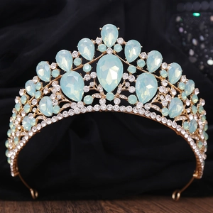 Luxury Baroque Bridal Crown Gold Silver Alloy Rhinestone Tiaras Elegant Wedding Hair Accessories For Women Birthday Party