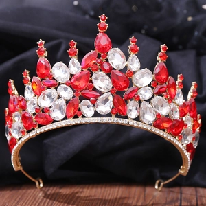 Couronne de Mariée en Alliage de Strass de Style Baroque Diadème de Mariage Luxueux Vintage Accessoires de Cheveux pour Fête Anniversaire Femme
