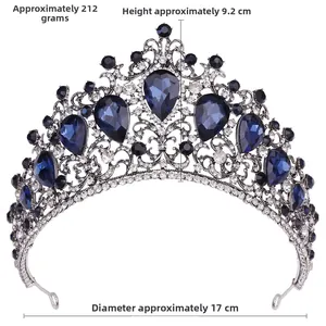 Détails de la couronne de mariée baroque de 9,2 cm de hauteur et 17 cm de diamètre